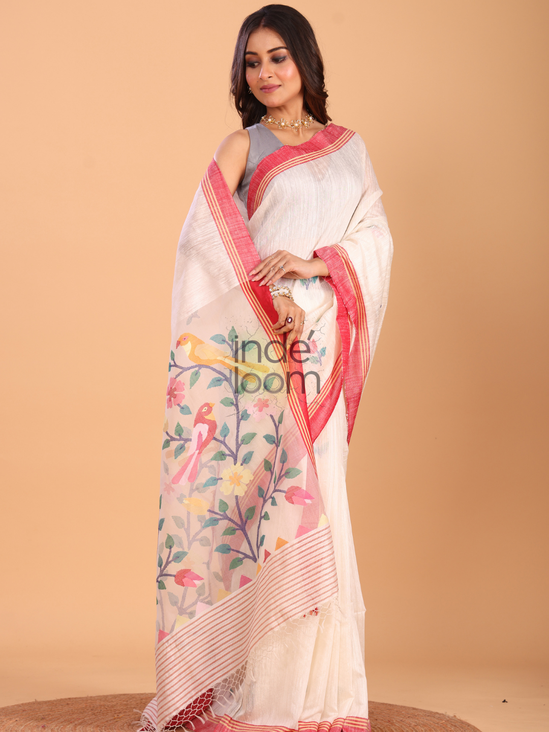 Matka Silk Saree With Pearl White - 141
