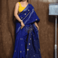 Cotton Silk Saree with Blue-001 - indeloom