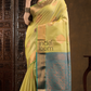 Olive Green Cotton Silk Saree - 005