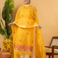 Classic Kota Doria Cotton Unstitched 2-Piece Kurti | Marigold Yellow