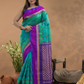 Sky Blue Purple Border Pure Handloom Korvai Silk Cotton Saree In-184