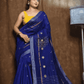 Cotton Silk Saree with Blue-001 - indeloom