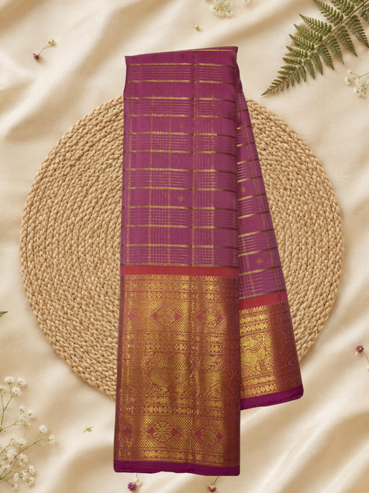 Handwoven Pure Gadwal Silk Saree  | Magenta Pink