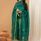 Bottle Green color Jamdani 2-Piece Set Kurti & Dupatta (UNSTITCHED) - 147