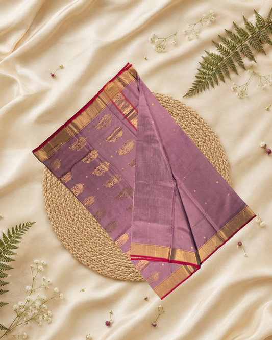 Handloom Chanderi Silk Cotton Saree  |  rose pink