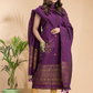 Plum Purple | Handloom Jamdani Linen Unstitched 2-Piece Kurti