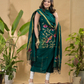 Dark Green Jamdani 2-Piece Set Kurti & Dupatta (UNSTITCHED) -707