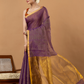 Pure Handloom Silk Tissue Linen Saree | Mauve Purple