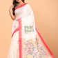 Matka Silk Saree With Pearl White - 141