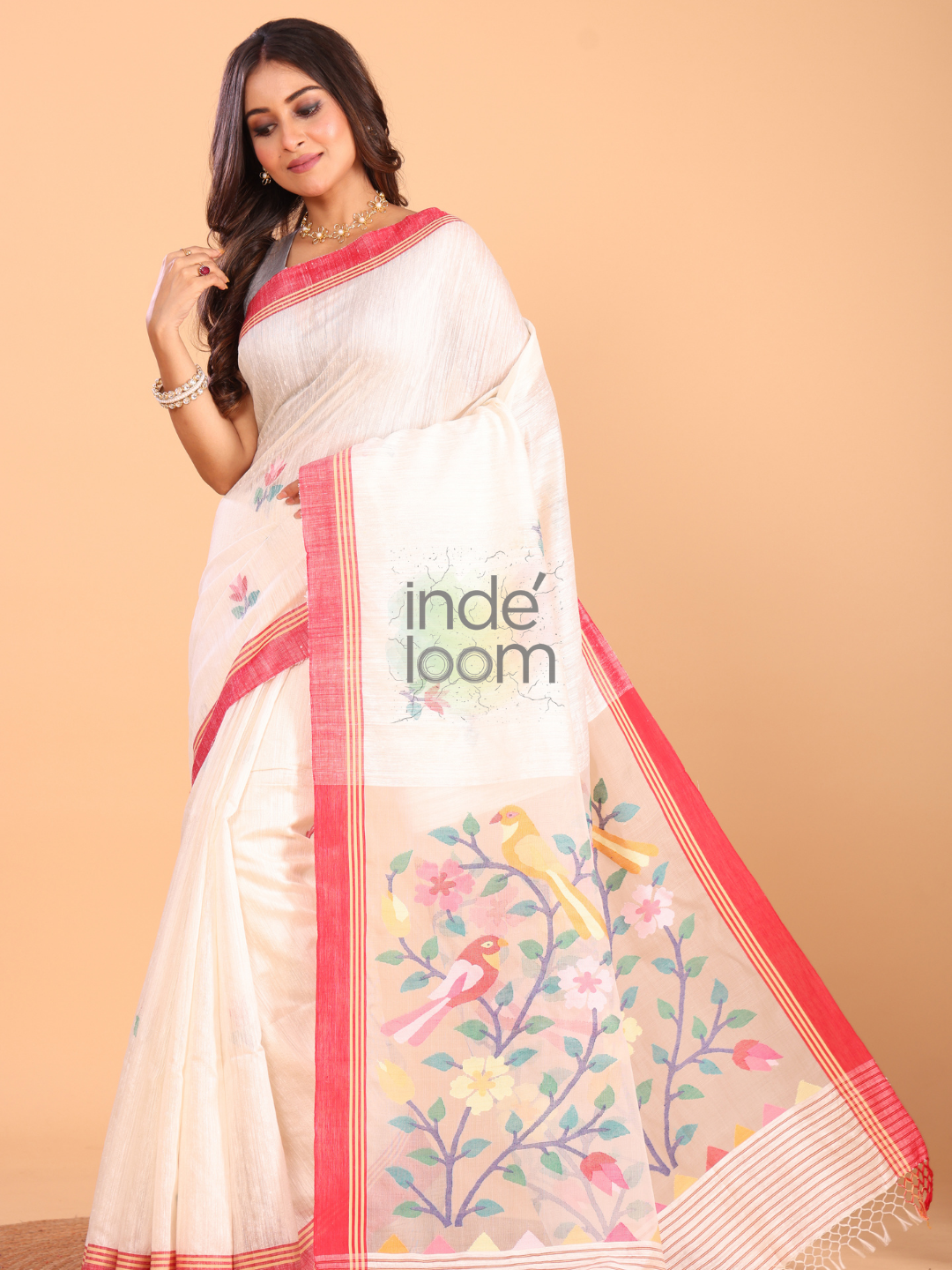 Matka Silk Saree With Pearl White - 141
