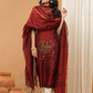 Handloom Jamdani Unstitched 2-Piece Kurti  |  Maroon