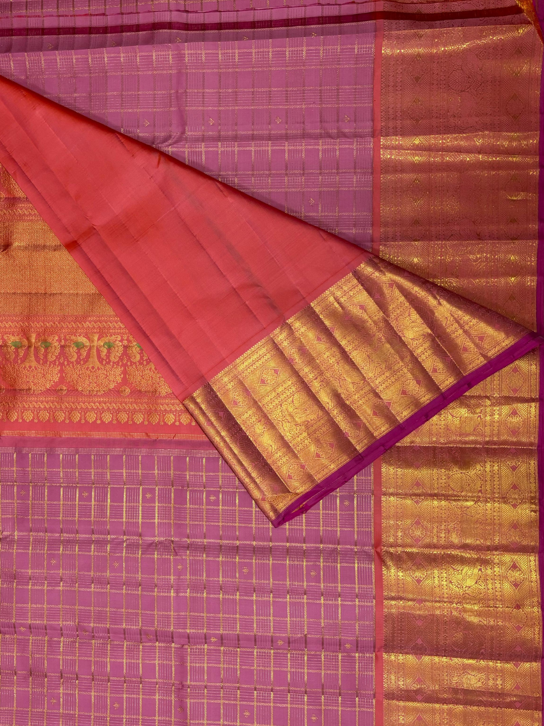 Handwoven Pure Gadwal Silk Saree  | Magenta Pink