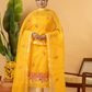 Classic Kota Doria Cotton Unstitched 2-Piece Kurti | Marigold Yellow