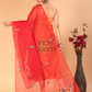 Pure Handloom Muslin Jamdani Dupatta With Apple Red - 016