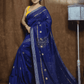 Cotton Silk Saree with Blue-001 - indeloom