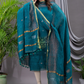 Teal Blue Linen X Linen 2-Piece Set Kurti & Dupatta (UNSTITCHED) - 111