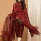 Handloom Jamdani Unstitched 2-Piece Kurti  |  Maroon