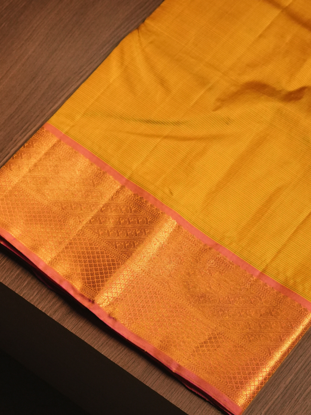 Silk Mark Certified Handloom Kanjivaram Silk Saree  |  Sun Yellow