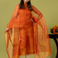 Handwoven Jamdani Muslin Unstitched 2-piece Kurti | Burnt Orange
