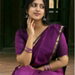 Maheshwari Silk Cotton Saree – Festive Elegance | Deep Plum