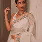 Handwoven Pure Jamdani Muslin Saree  |  Warm Ivory