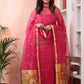 "Imperial Red Paithani Jamdani 2-Piece Set Kurti & Dupatta (UNSTITCHED) -391 - indeloom"