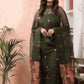 "Army Green Paithani Muslin Jamdani 2-Piece Set Kurti Dupatta (UNSTITCHED) -439 - indeloom"