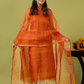 Handwoven Jamdani Muslin Unstitched 2-piece Kurti | Burnt Orange