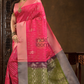 Hot Pink Cotton Silk Saree - 006