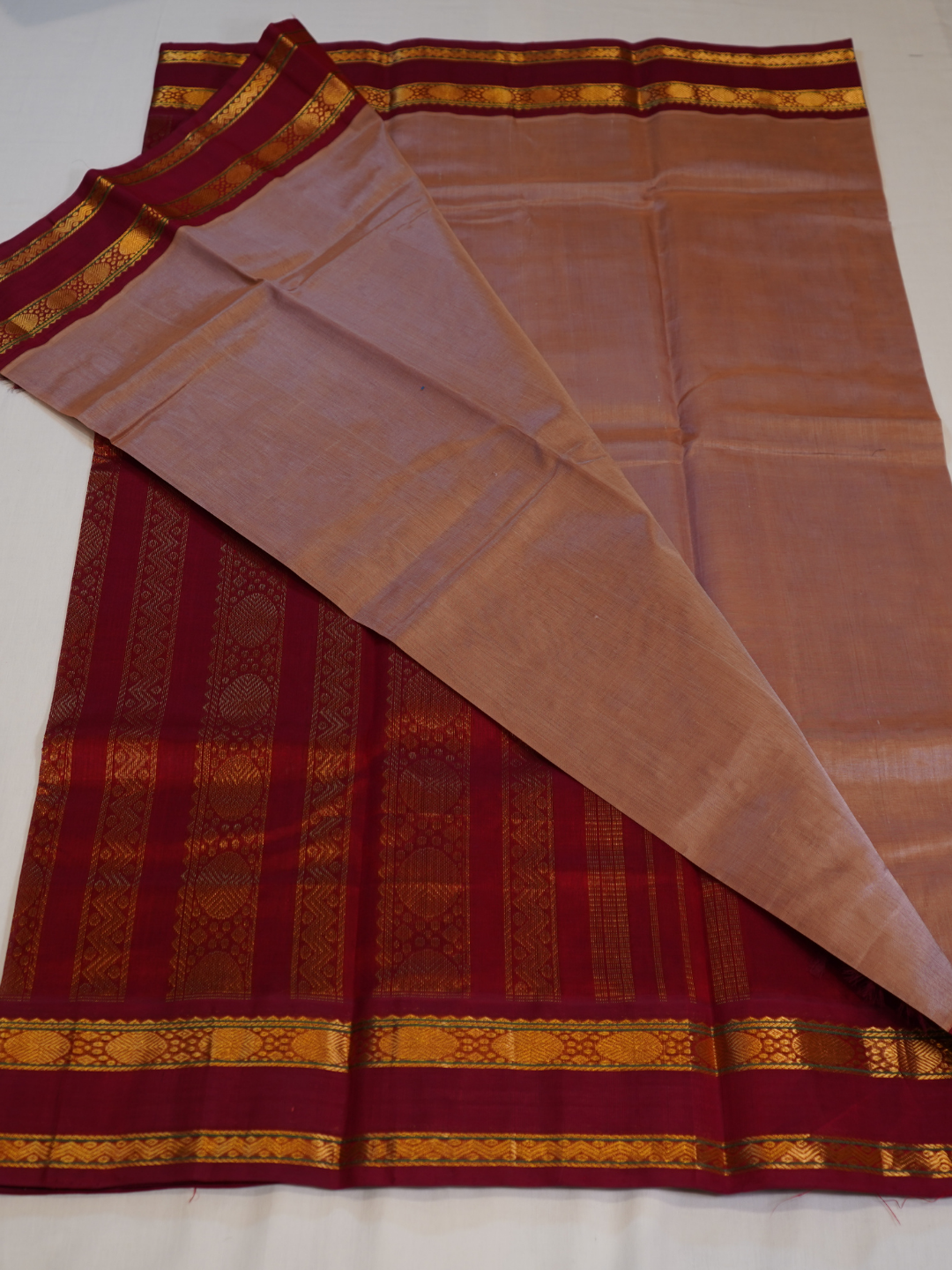 Pure Handloom Korvai Saree | Blood Red