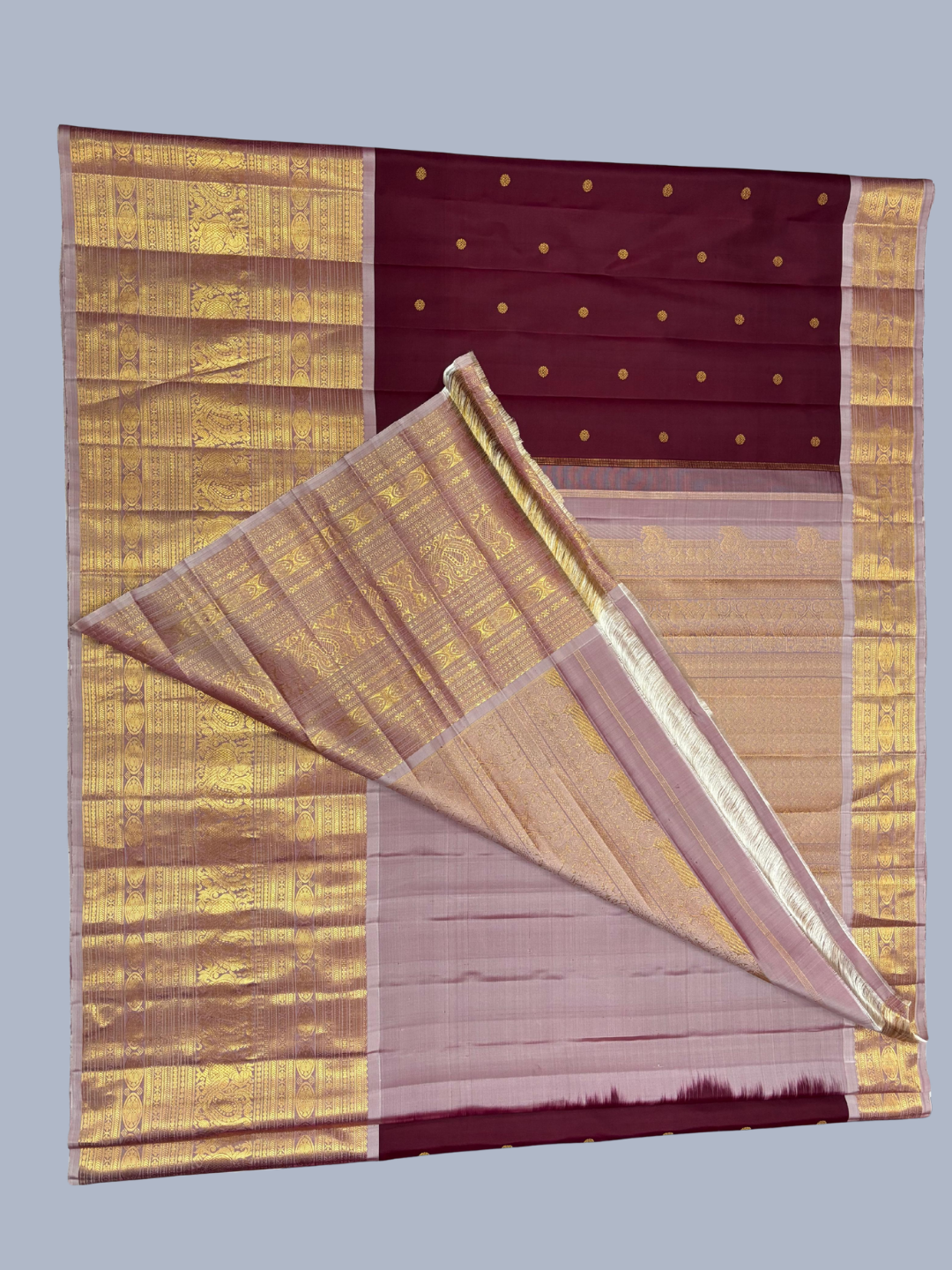 Handwoven Pure Gadwal Silk Saree  |  Berry Pink