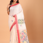 Matka Silk Saree With Pearl White - 141