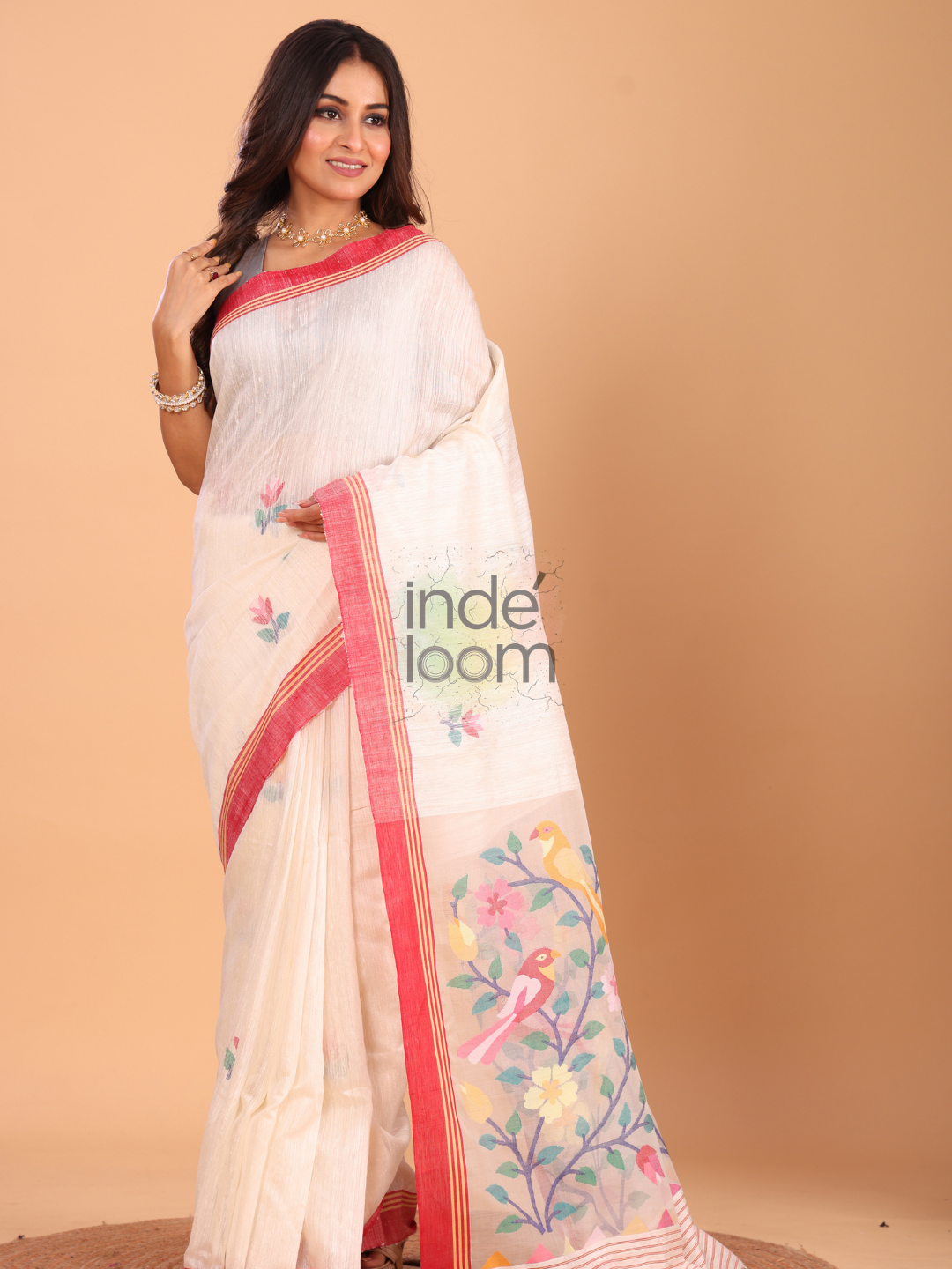 Matka Silk Saree With Pearl White - 141