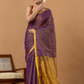 Pure Handloom Silk Tissue Linen Saree | Mauve Purple