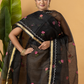 Classic Kota Doria Cotton Unstitched 2-Piece Kurti | Black