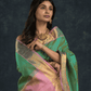 Pure Handloom Korvai Saree | Mint Green