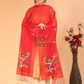 Pure Handloom Muslin Jamdani Dupatta With Apple Red - 016
