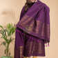 Plum Purple | Handloom Jamdani Linen Unstitched 2-Piece Kurti