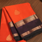 Silk Mark Certified Handloom Kanjivaram Silk Saree  |  Burnt Orange