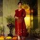 Wine Red Cotton Linen 2-Piece Set Kurti & Dupatta (UNSTITCHED) - 313