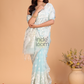 Organza Embroidery Saree With Light Blue - 116