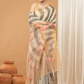 Tissue Muslin Jamdani Saree With Grey & White Golden Border -009
