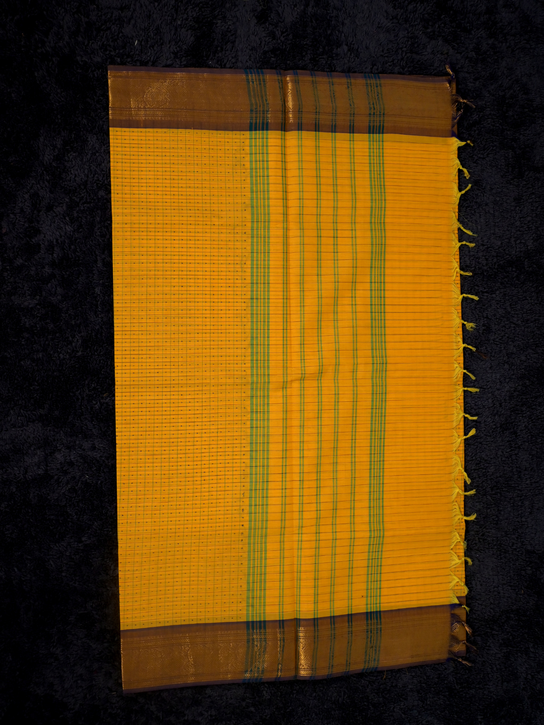 Kanchi Cotton|Marigold Yellow & Purple