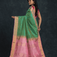 Pure Handloom Korvai Saree | Mint Green