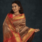 Pure Handloom Korvai Saree | Mayil-Chakram | Grey and Red