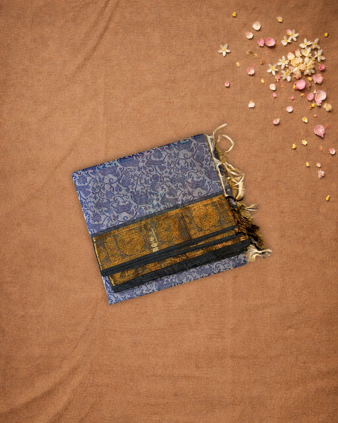 Chettinad Cottton Saree With Ocean Blue