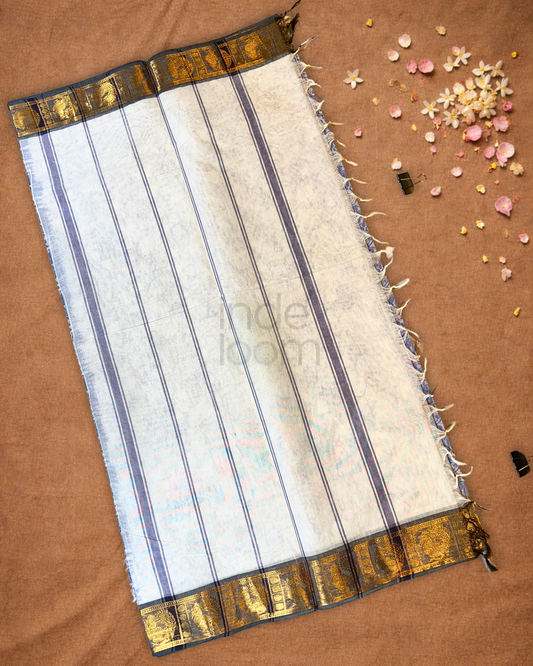 Chettinad cotton Saree  |  Steel Blue