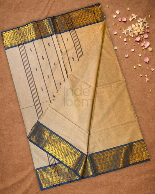Chettinad cotton Saree  |  Sand Beige