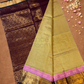 Handloom Korvai Silk Cotton Saree  |  Honey Yellow