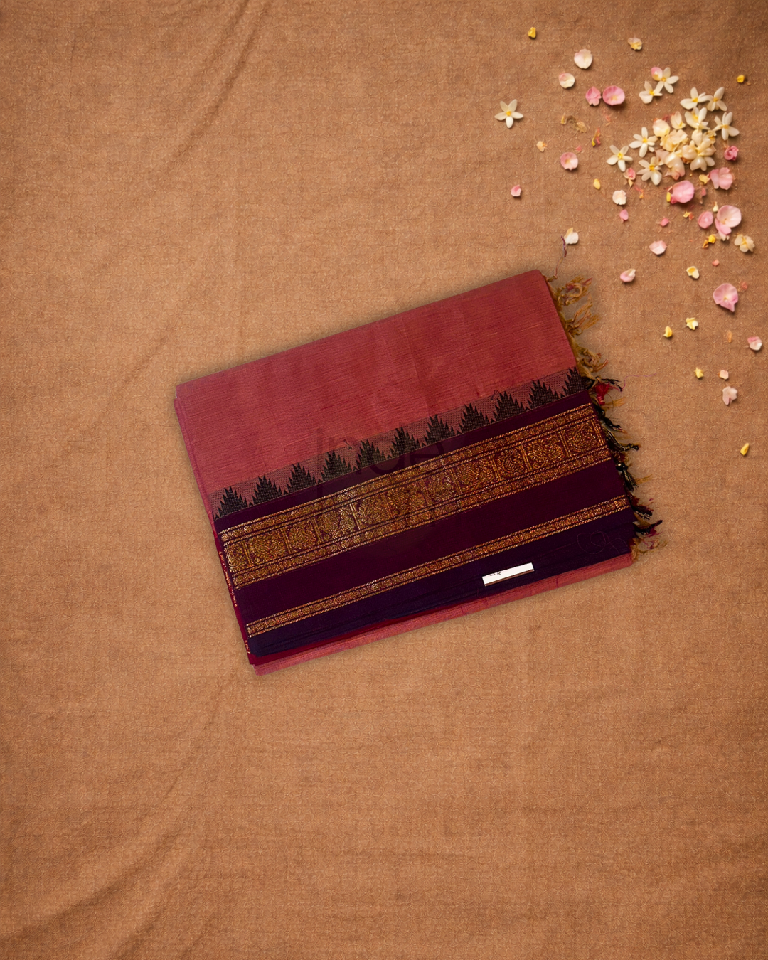 Chettinad Cottton Saree With Bright Pink